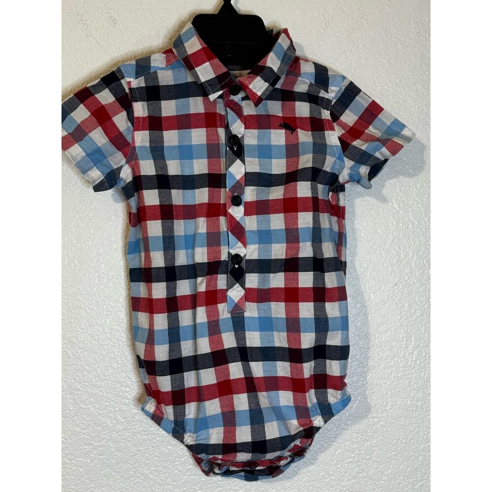 Tommy Bahama Boys One Piece Size 24M Red, White & Blue Plaid